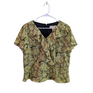 Women's Norton McNaughton Floral Blouse Size M Green
